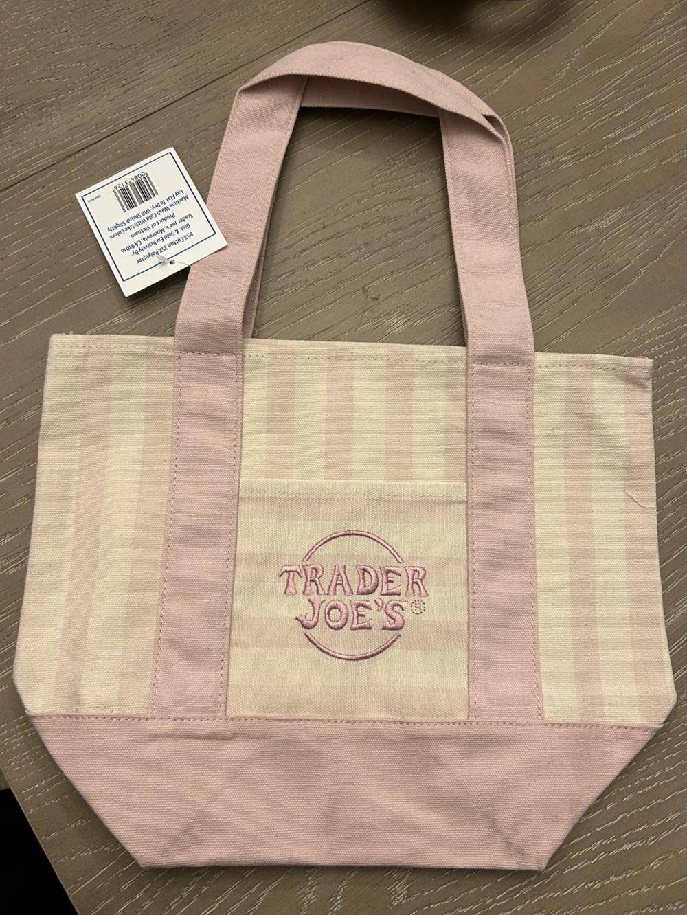 Pink Stripe Canvas Tote Bag